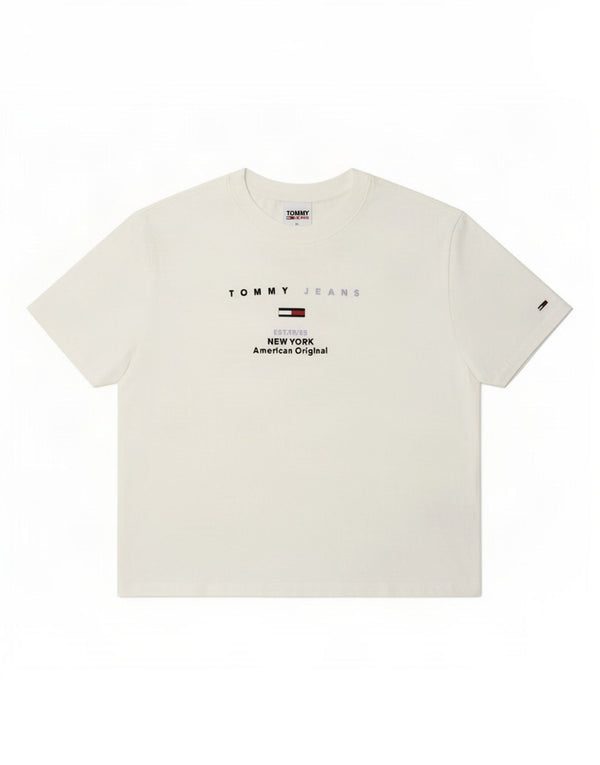 Tommy Hilfiger Camiseta corta con gráfico extragrande para mujer UK 6 XS Blanco