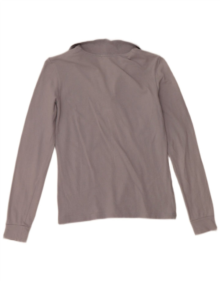 Fred Perry Polo de manga larga para mujer UK 10 Small Gris Algodón