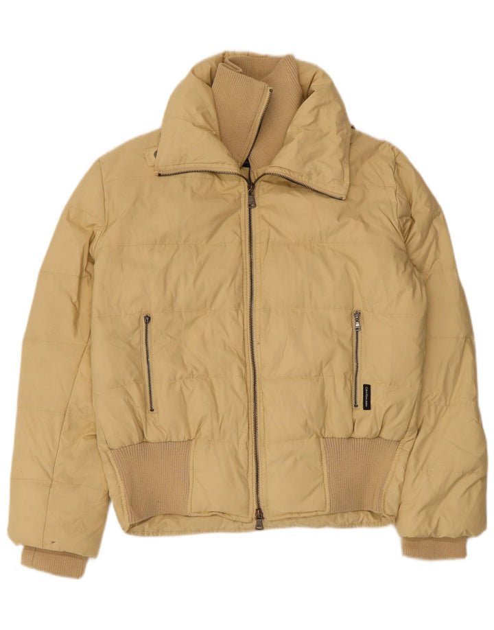 Calvin Klein Jeans Chaqueta acolchada para mujer UK 14 Poliéster beige medio