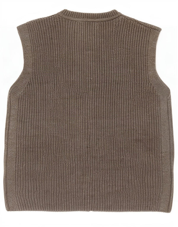 Marks & Spencer Suéter tipo cárdigan sin mangas para mujer UK 10 Small Grey