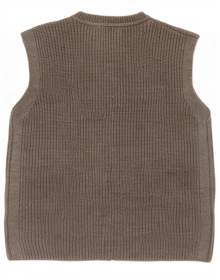 Marks & Spencer Suéter tipo cárdigan sin mangas para mujer UK 10 Small Grey