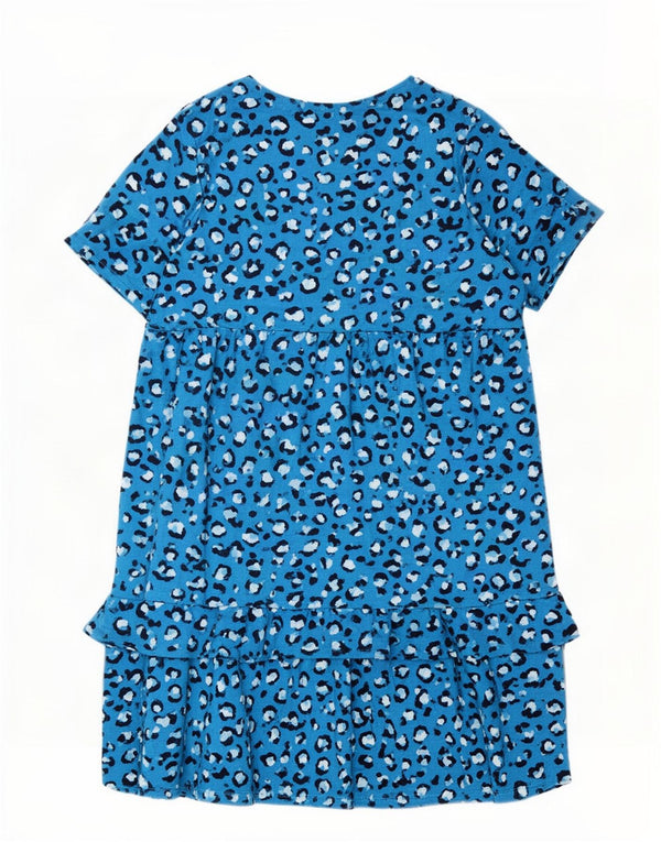 Marks & Spencer Vestido escalonado para mujer UK 34 4XL Viscosa con estampado animal azul