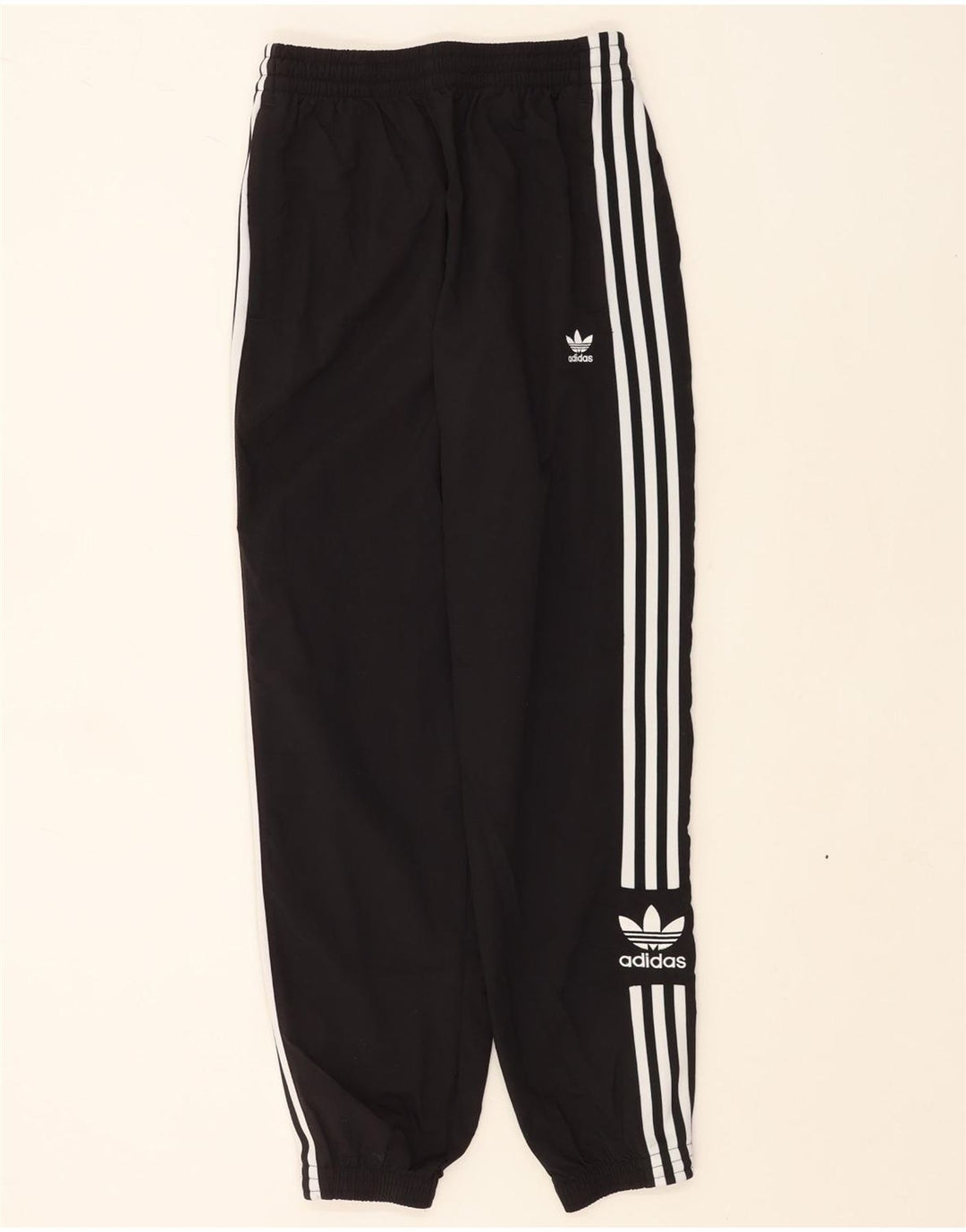 Adidas Mujer Chándal Pantalones Joggers UK 10 Pequeño Negro Poliéster
