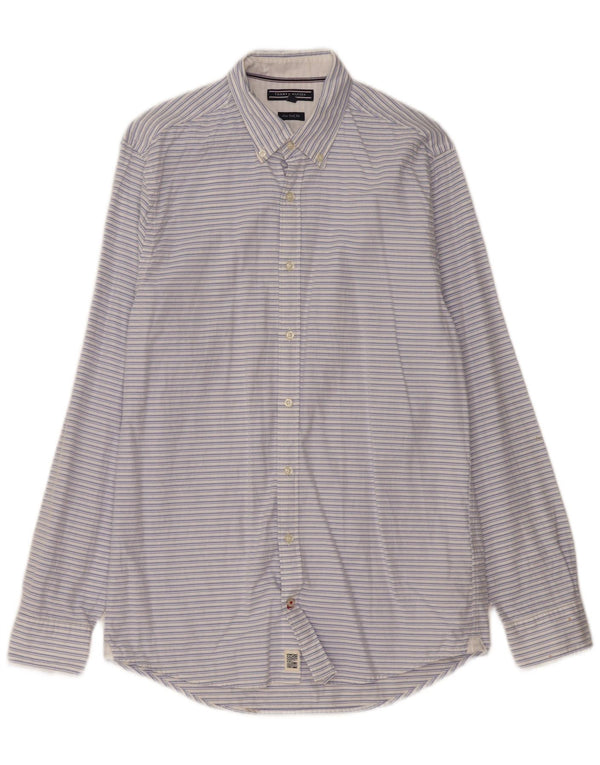 TOMMY HILFIGER Camisa New York Fit de algodón a rayas en azul medio