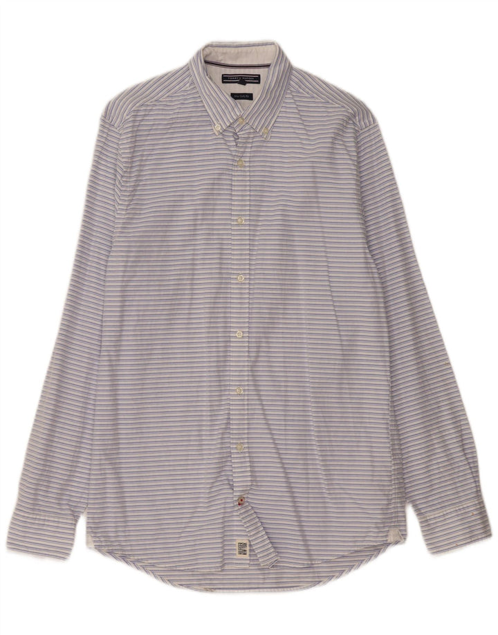 TOMMY HILFIGER Camisa New York Fit de algodón a rayas en azul medio
