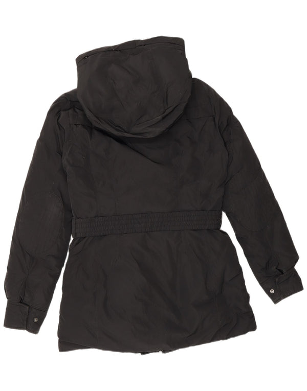 Timberland Abrigo acolchado con capucha para mujer UK 10 Small Poliéster negro
