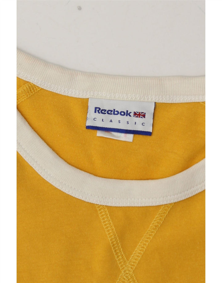 REEBOK Camiseta gráfica para hombre Top Algodón amarillo medio