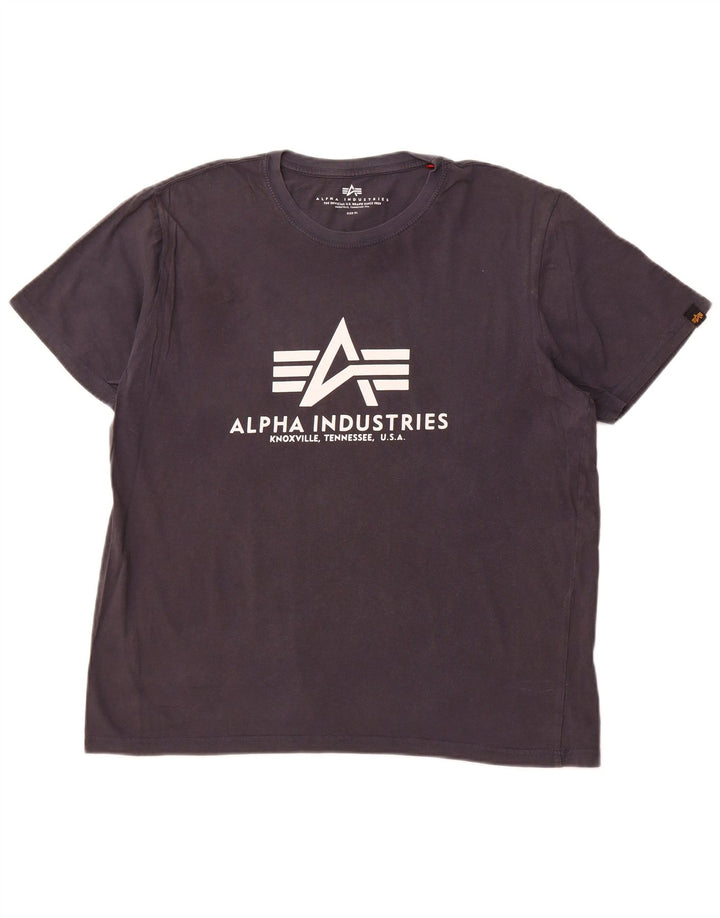 ALPHA INDUSTRIES Camiseta gráfica para hombre Top XL Azul marino