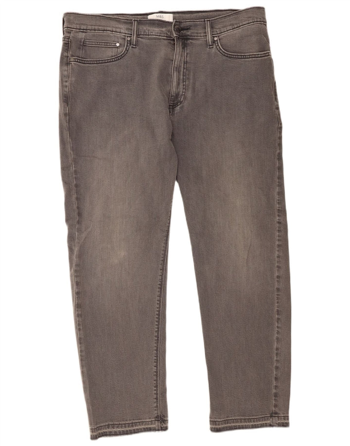 Marks & Spencer Vaqueros rectos para hombre W36 L29 Algodón gris