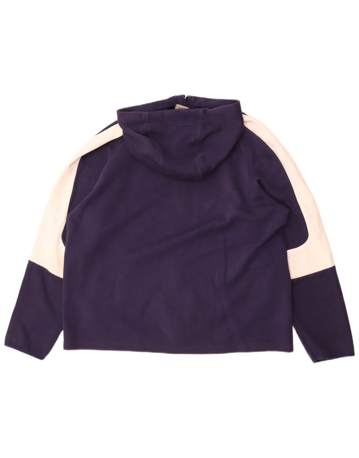 Puma Sudadera con capucha y cremallera para hombre, talla 2XL, algodón azul marino con bloques de color