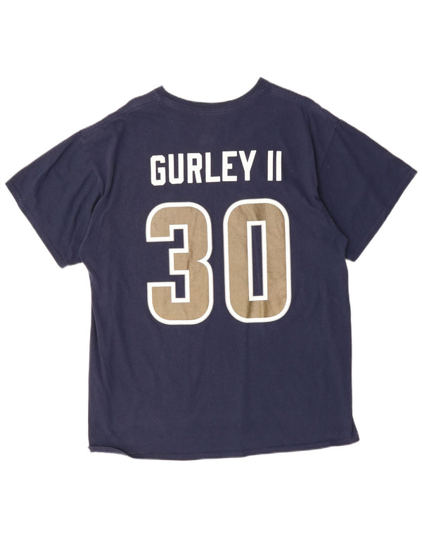 MAJESTIC Camiseta gráfica Todd Gurley II para hombre Top XL Algodón azul marino
