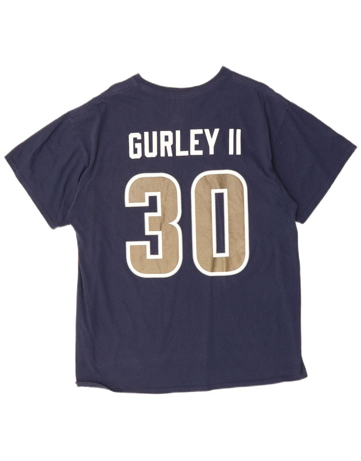 MAJESTIC Camiseta gráfica Todd Gurley II para hombre Top XL Algodón azul marino