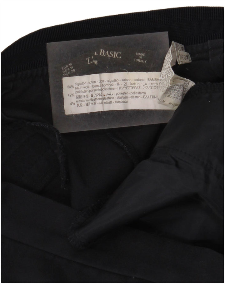 ZARA Mujer Pantalón Chino Slim Medium W28 L27 Azul Marino Algodón