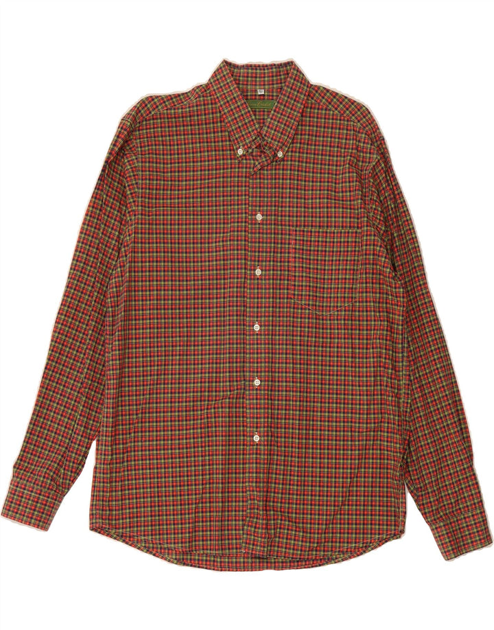 VINTAGE Mens Shirt Size 16 1/2 42 Large Red Check Cotton Vintage Vintage and Second-Hand Vintage from Messina Hembry 