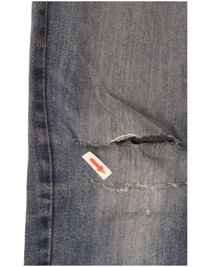 Dack's Jeans ajustados desgastados para mujer IT 46 Large W30 L29 Algodón azul