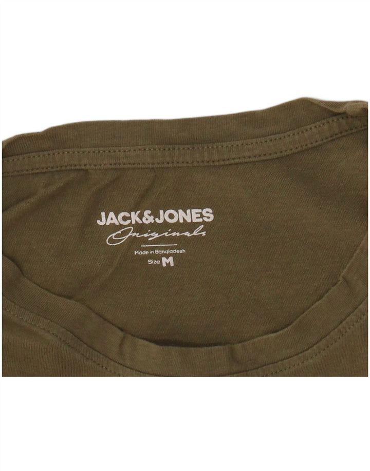 JACK & JONES Hombre Camiseta Top Medium Khaki Algodón