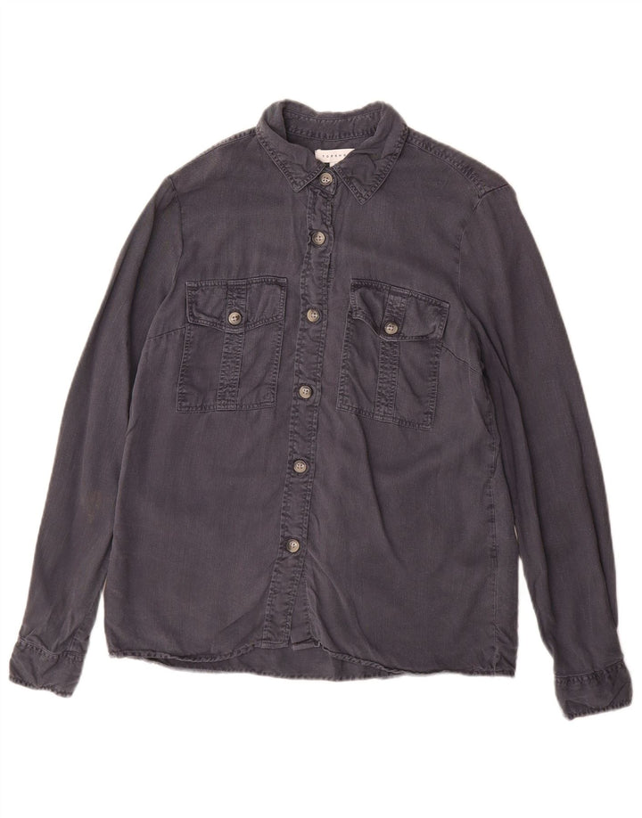 Camisa Topshop para mujer UK 8 Small Grey Tencel