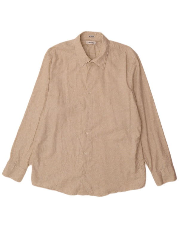 Camisa Calvin Klein Hombre XL Algodón Paisley Beige