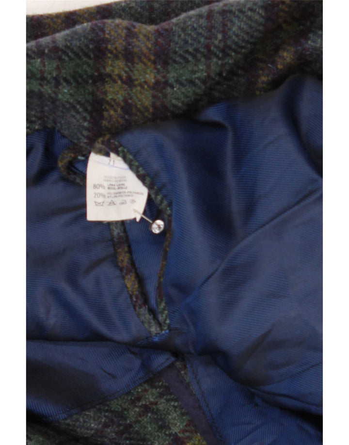 Vintage hombres 2 botones Blazer chaqueta IT 50 grande azul marino comprobar lana
