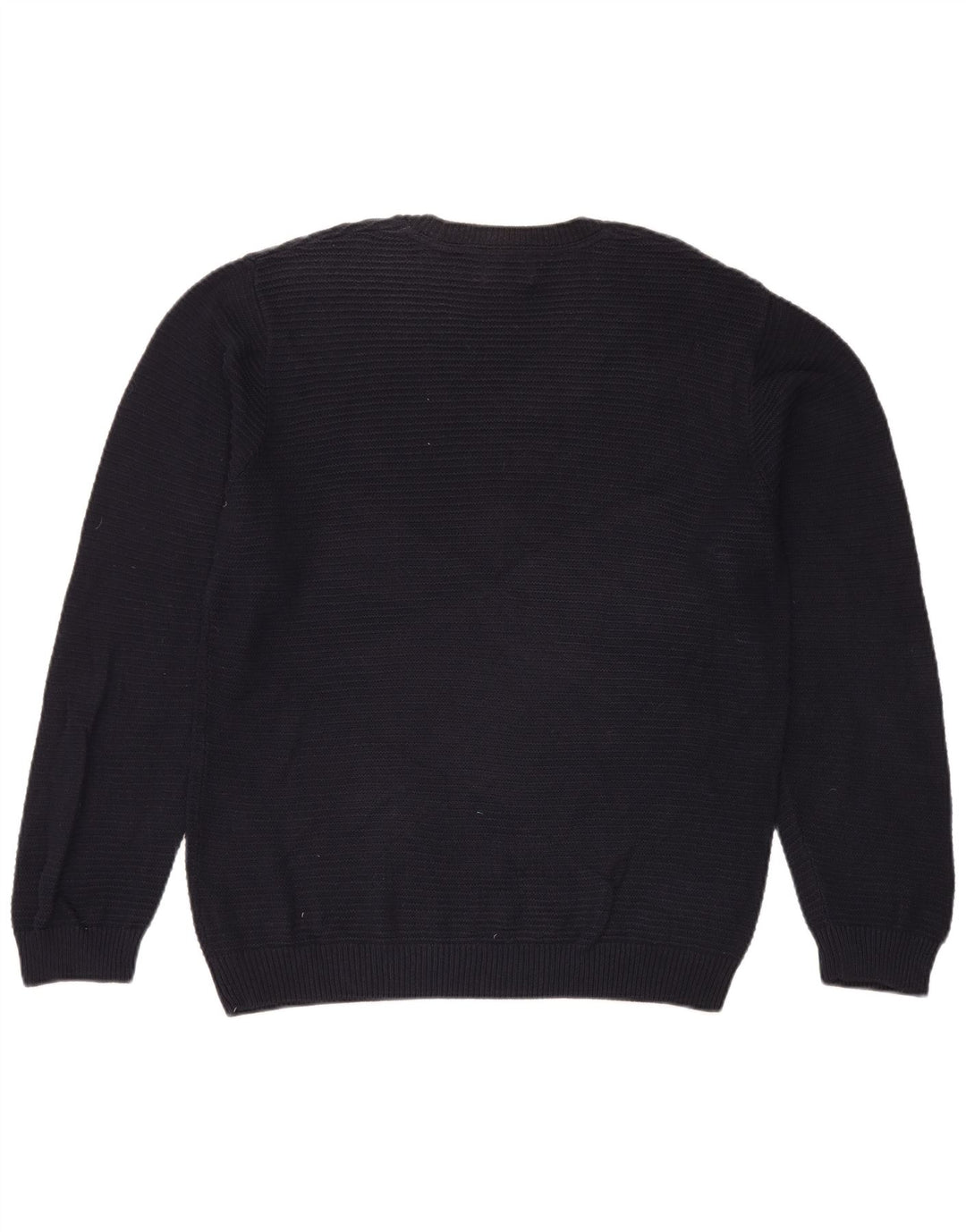 Marks & Spencer Suéter tipo jersey con cuello redondo y corte regular para hombre, talla grande, azul marino