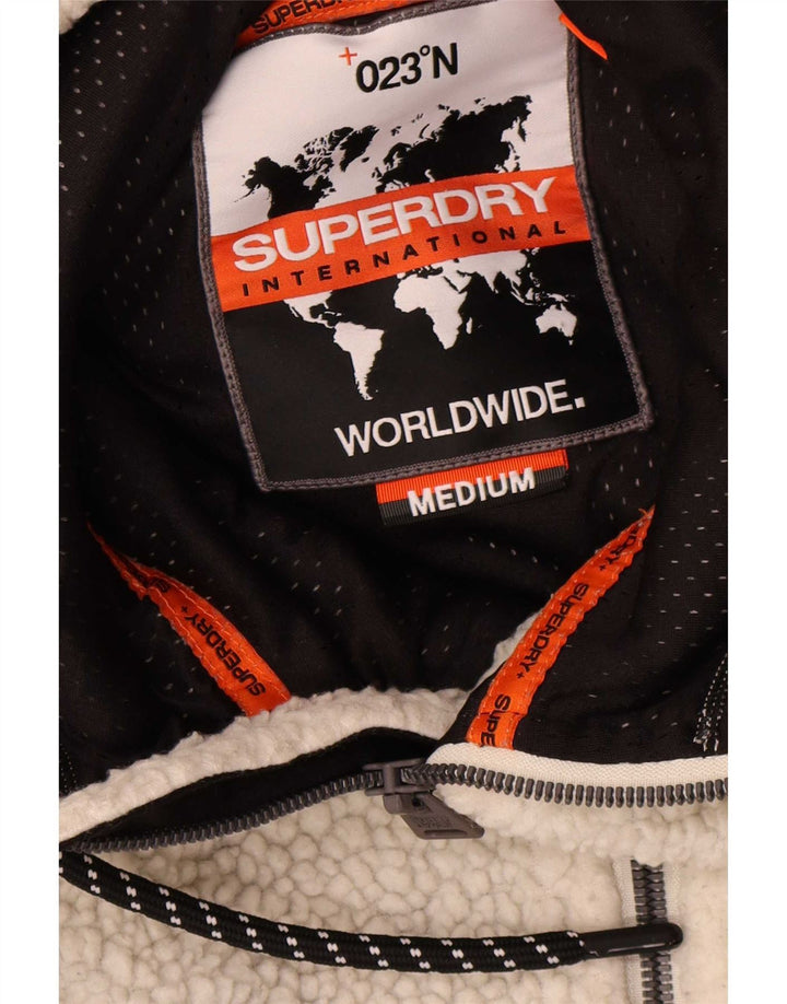 Superdry Chaqueta Polar Con Capucha Para Hombre UK 38 Medium Off White Poliéster