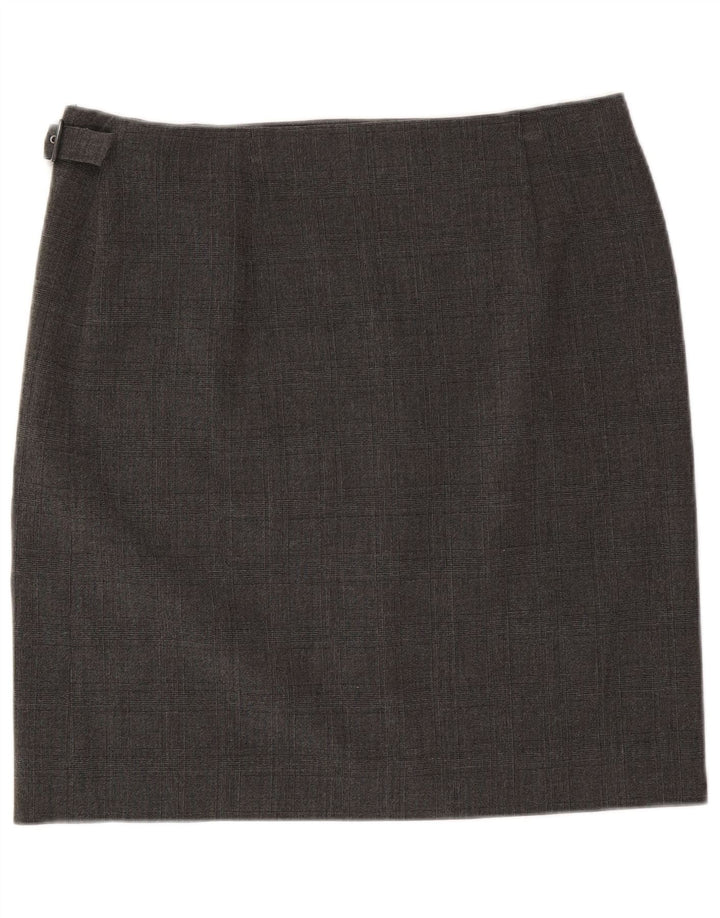 Armani Jeans Falda cruzada para mujer US 12 Grande W34 Gris Cuadros Poliéster