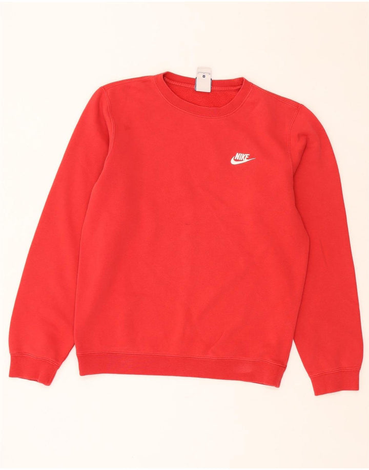 NIKE Hombre Sudadera Jumper Small Rojo Algodón
