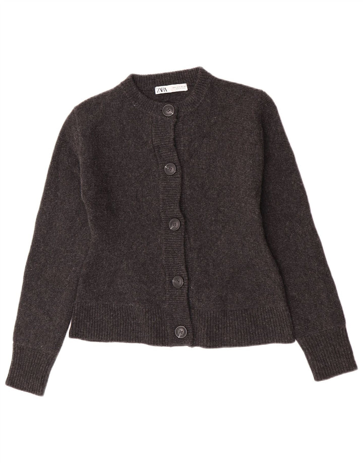 Zara Mujer Cárdigan Suéter UK 10 Pequeño Gris Moteado