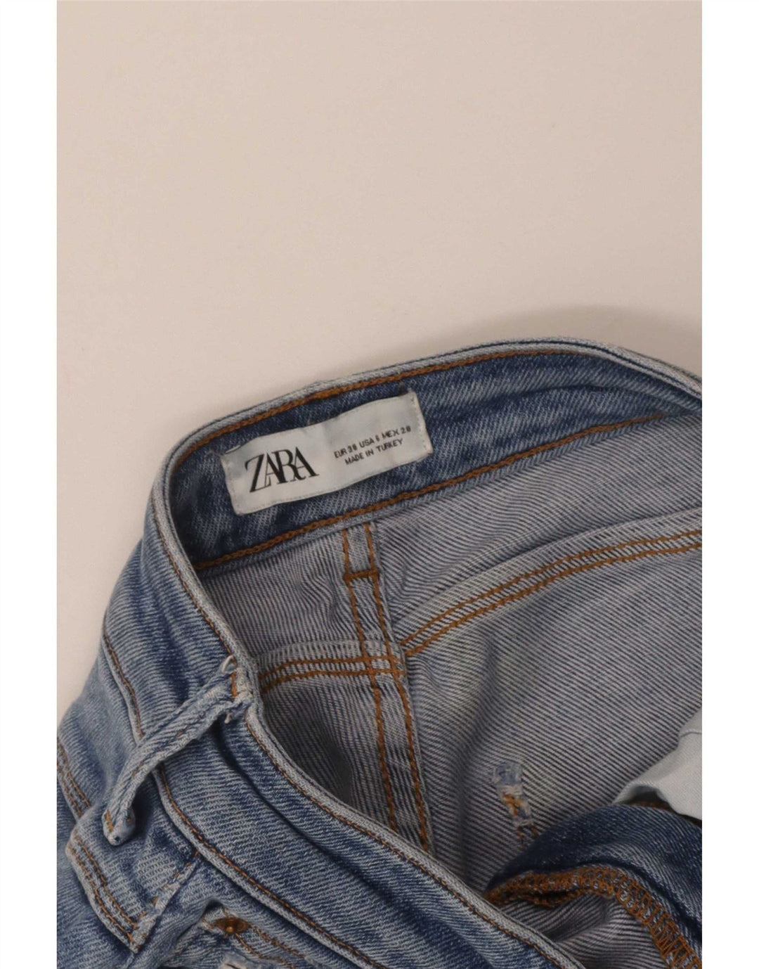 Zara Jeans Slim Desgastados para Mujer EU 38 Small W28 L26 Azul