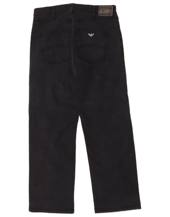 Armani Jeans rectos para hombre W32 L28 Algodón negro