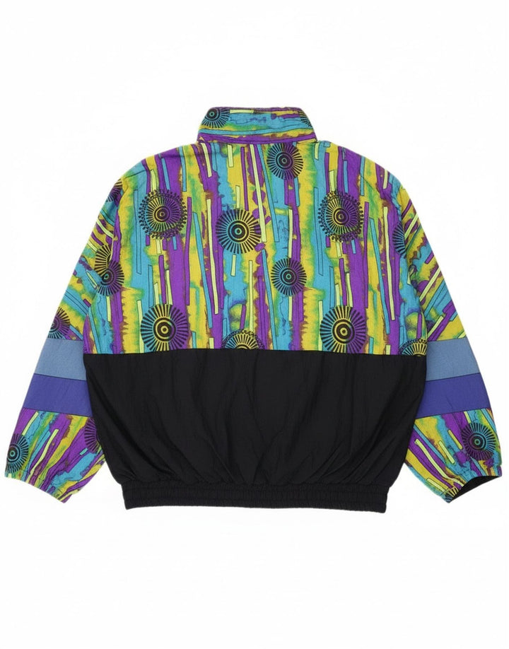 Vintage mujer patrón abstracto Anorak chaqueta Reino Unido 16 grande multicolor