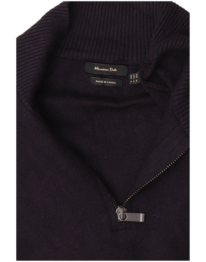 Massimo Dutti Hombre Jersey Con Cremallera Y Cuello Medio Azul Marino