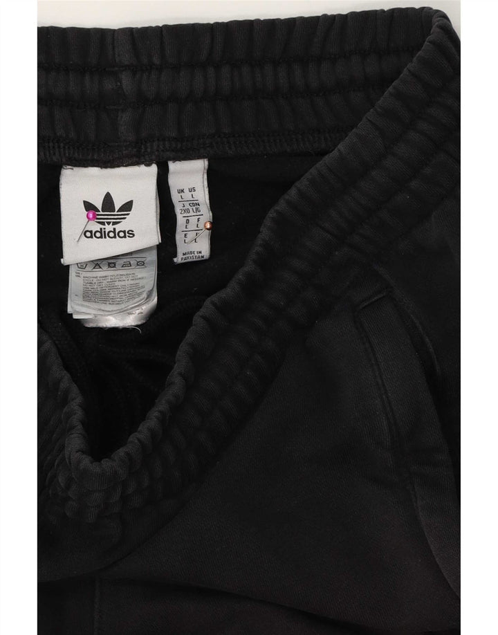 Adidas - Pantalones cortos deportivos para hombre, talla grande, algodón negro