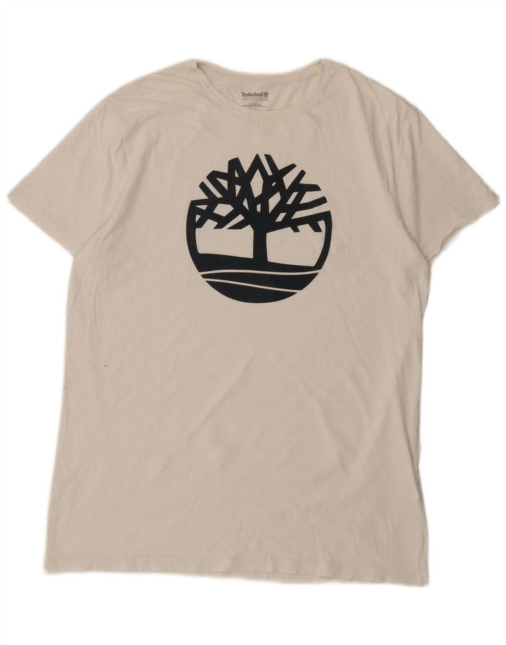 Timberland Camiseta gráfica para hombre Top grande de algodón blanco