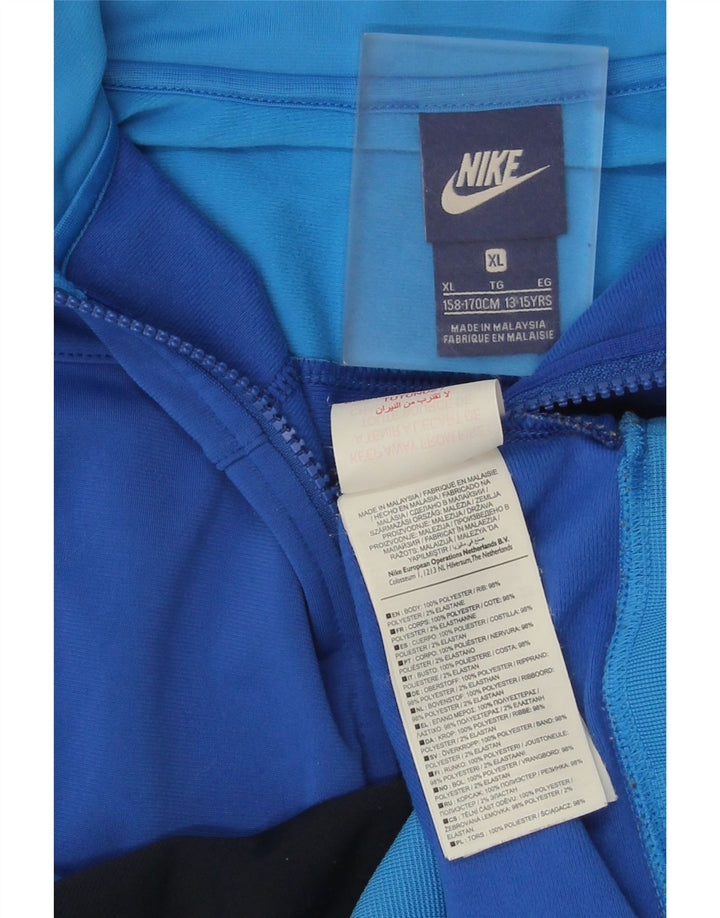 Nike Chaqueta de chándal para niños 13-14 años XL Azul Colorblock Poliéster