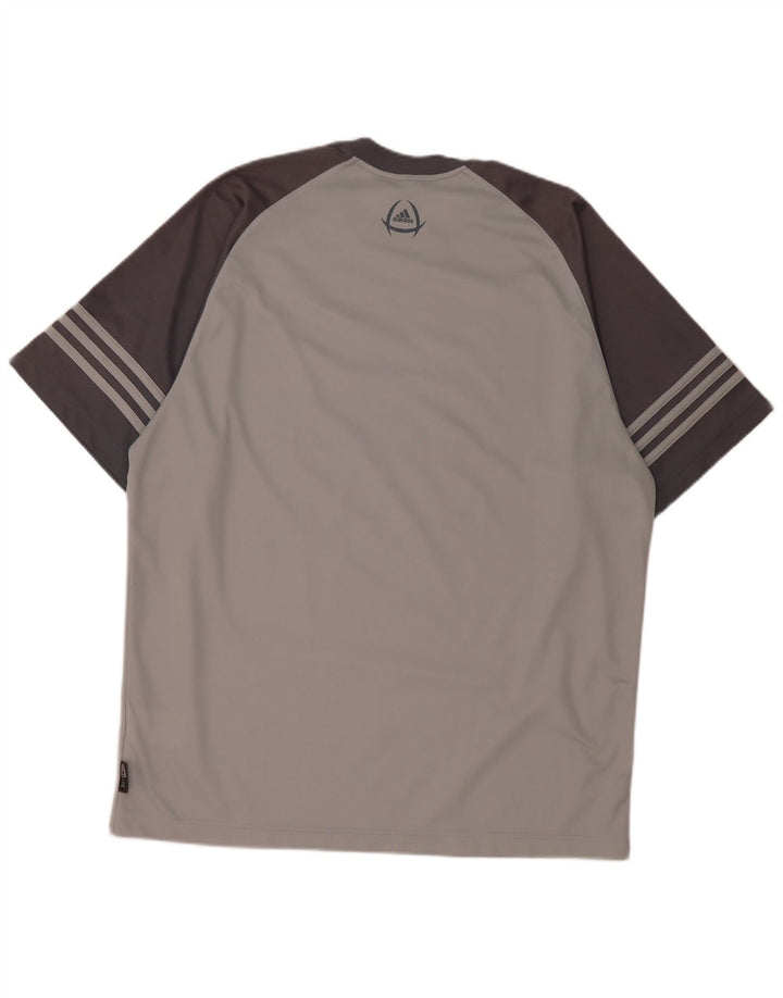 ADIDAS Camiseta gráfica Climalite para hombre Reino Unido 42/44 Grande Gris Colorblock