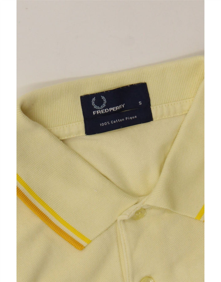 FRED PERRY Polo para hombre pequeño algodón amarillo