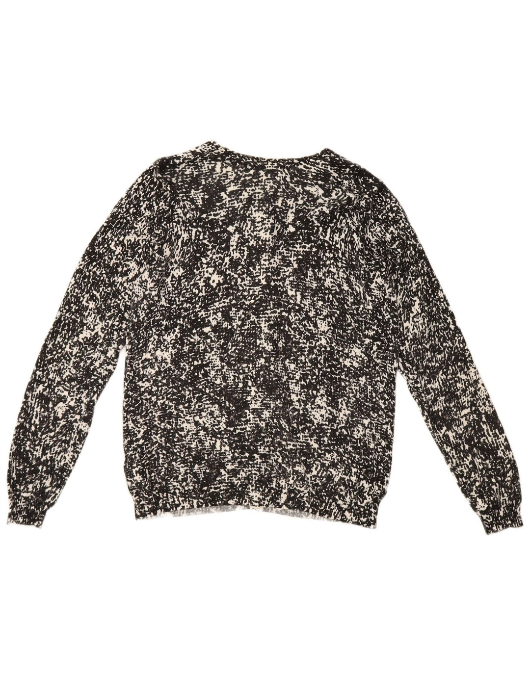 Marks & Spencer Suéter Cárdigan con Patrón Abstracto para Mujer UK 46 Grande Negro