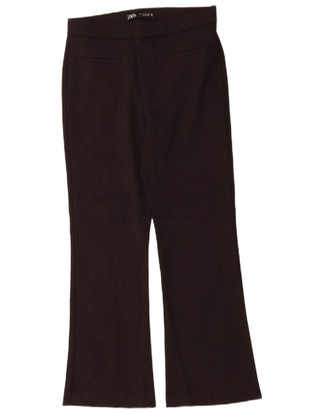Zara Mujer Pantalón Casual Bootcut Mediano W28 L26 Algodón Negro