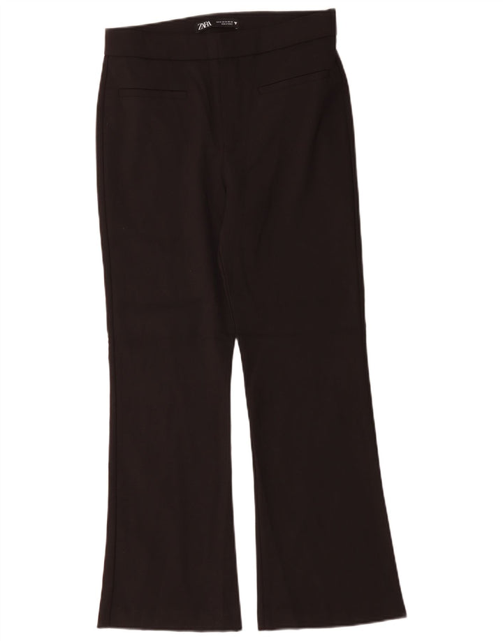 Zara Mujer Pantalón Casual Bootcut Mediano W28 L26 Algodón Negro