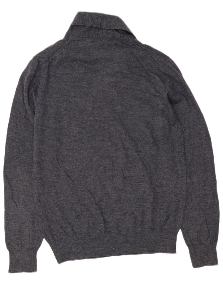 Zara Hombre Jersey Con Cuello Chal De Lana Gris Grande