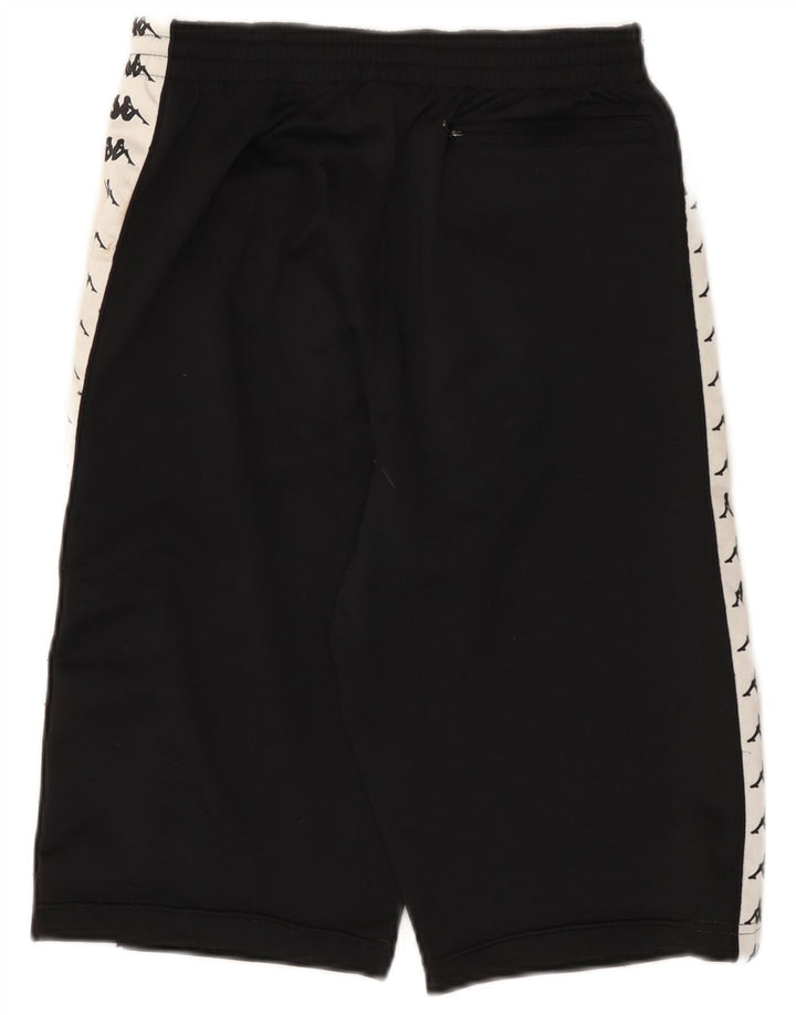 KAPPA Mens Graphic Sport Shorts Small Negro Colorblock Poliéster