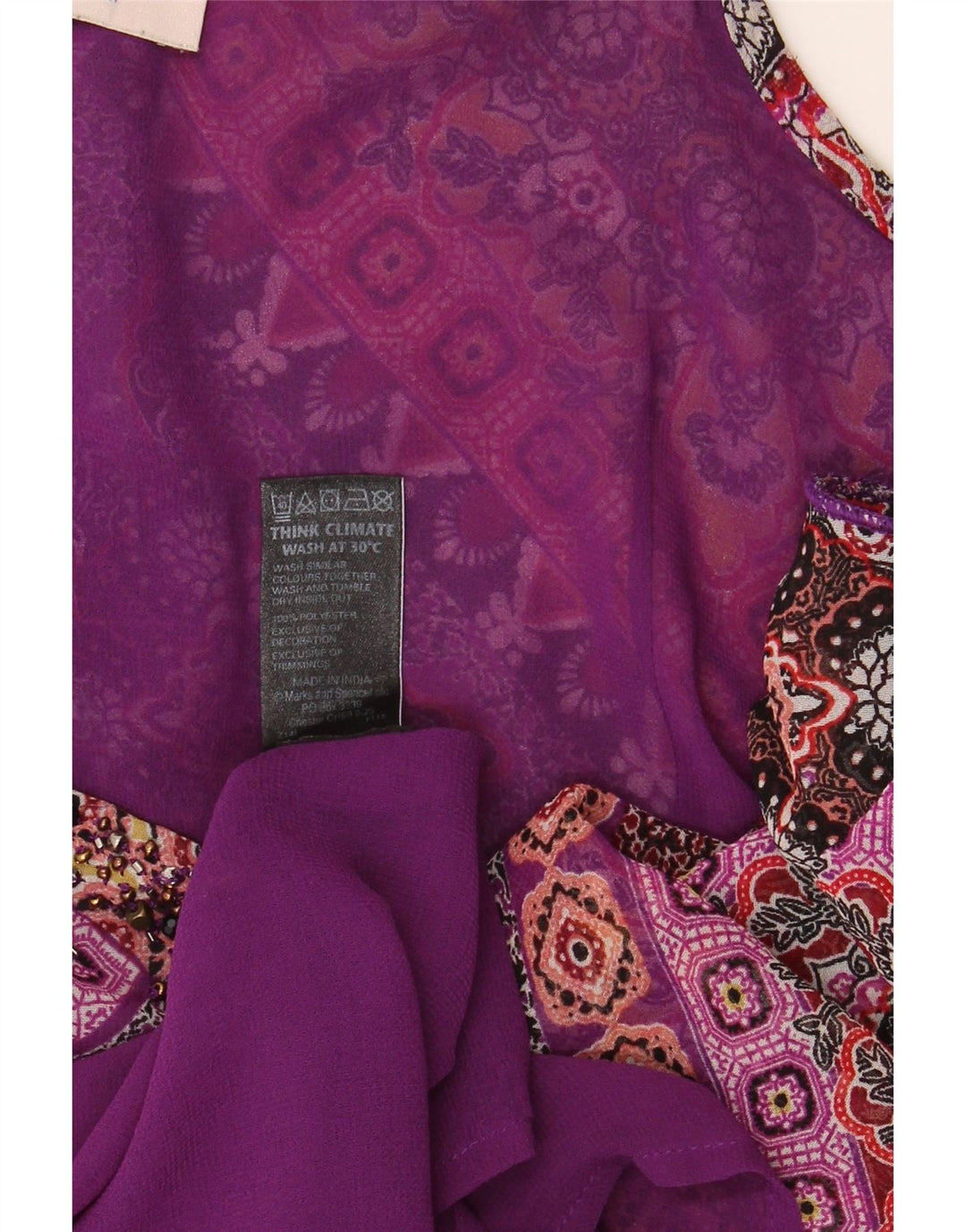 Marks & Spencer Vestido de verano para mujer UK 46 Grande Poliéster floral multicolor