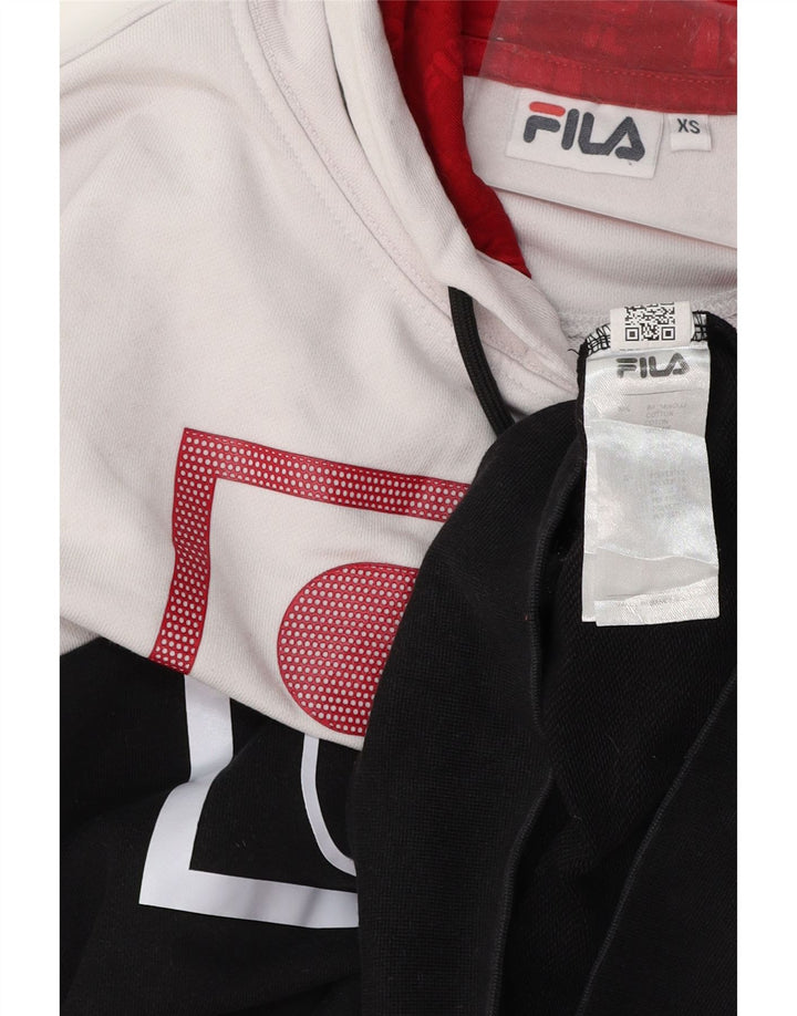 FILA Jersey con capucha gráfica para hombre XS Algodón color block negro