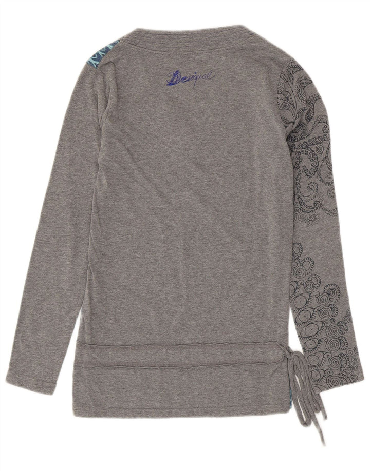 DESIGUAL Top Mujer Manga Larga UK 10 Small Gris Floral