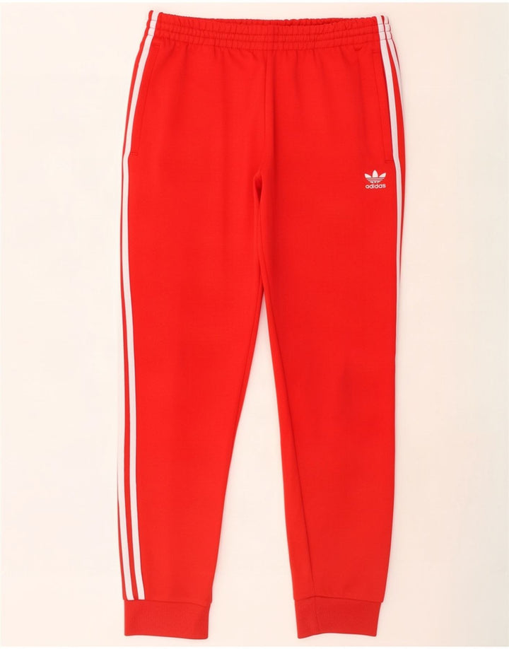 Adidas Hombre Chándal Pantalones Joggers Grande Rojo Poliéster
