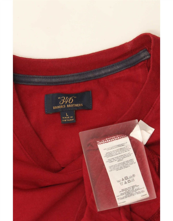 Brooks Brothers Top de corte regular para hombre, manga larga, algodón rojo grande