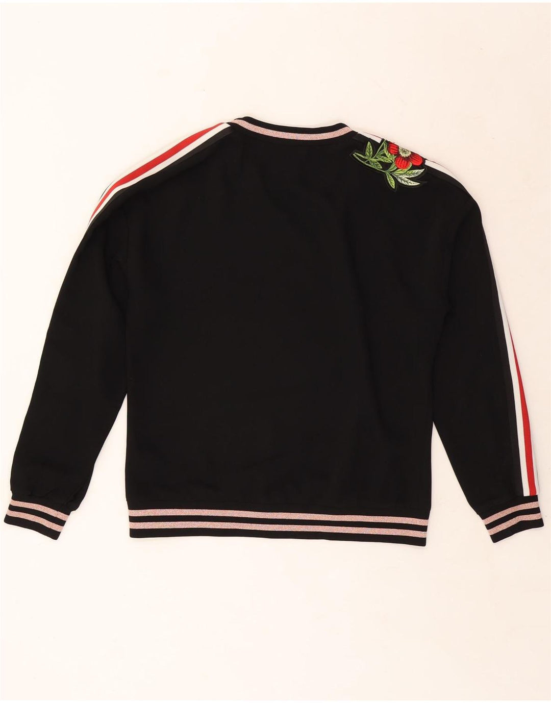 TED BAKER Sudadera para mujer Jumper UK 14 Mediano Negro Floral Poliéster