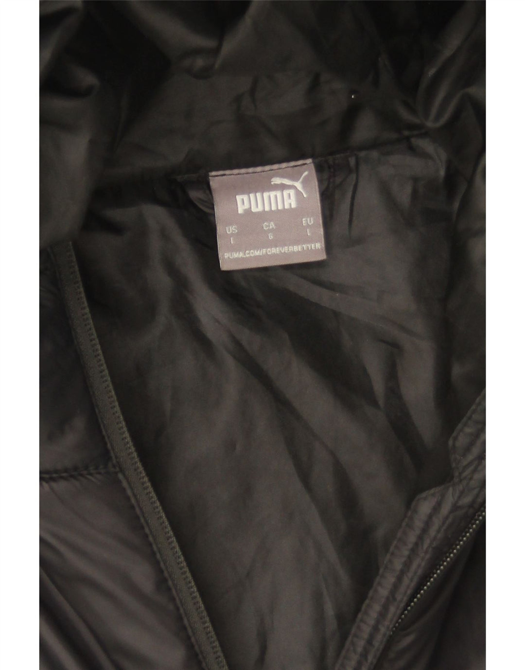 Puma Chaqueta acolchada con capucha para hombre, Reino Unido 40, poliéster gris grande