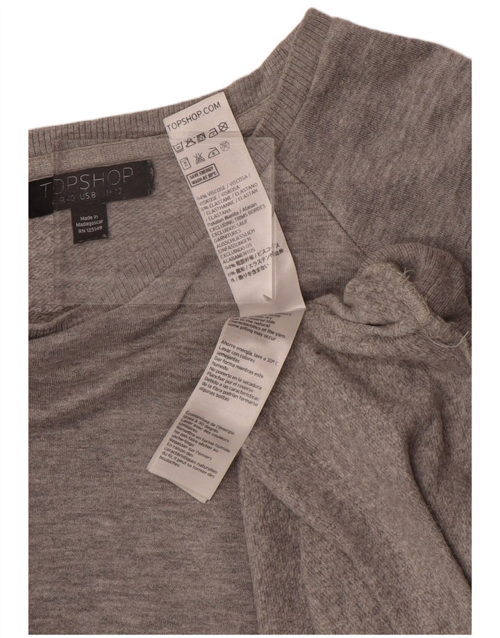 Topshop - Sudadera extragrande para mujer, talla 40, viscosa gris medio